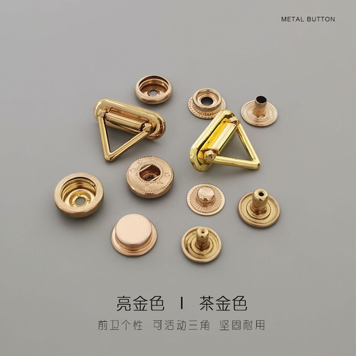 Metal snap fastener down jacket denim suit coat buttons triangular button mother and son pocket decoration press stud