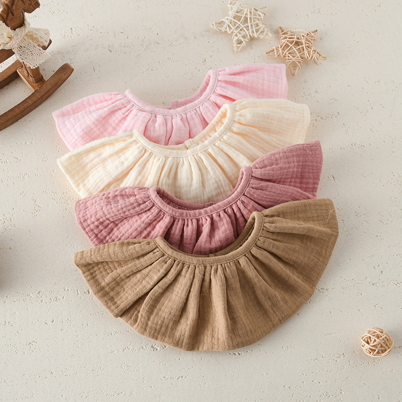 Ins K-Style of Baby Saliva Towel Type a Gauze Pure Cotton Bib Food Supplement Bib Newborn Baby Anti-Vomiting Neck Bib