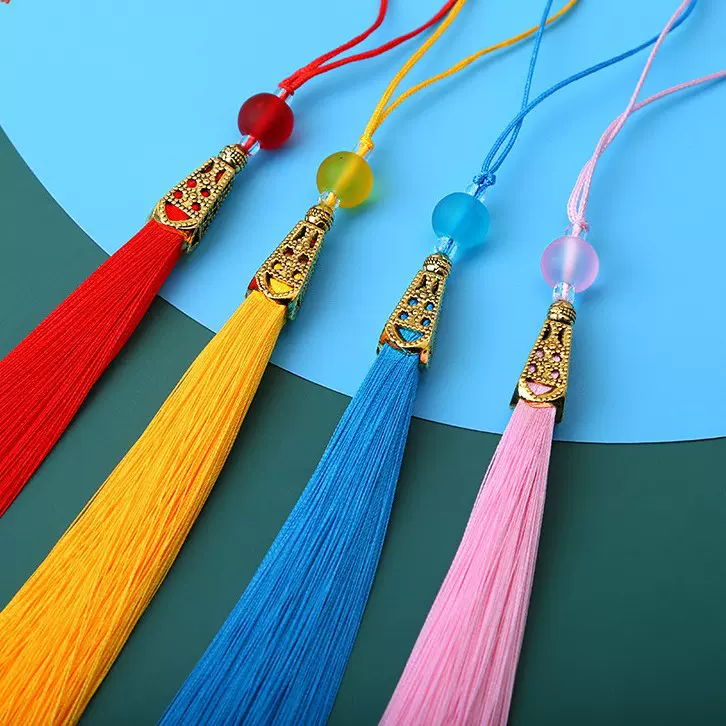 厂家直销宝塔帽磨砂珠流苏穗子古装汉服压襟配饰吊穗挂件吊坠饰品