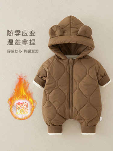 Baby's Autumn/Winter A-class warm clothing, baby one-piece suit, newborn crawling suit, thick cotton puffer jacket, outerwear cotton coat