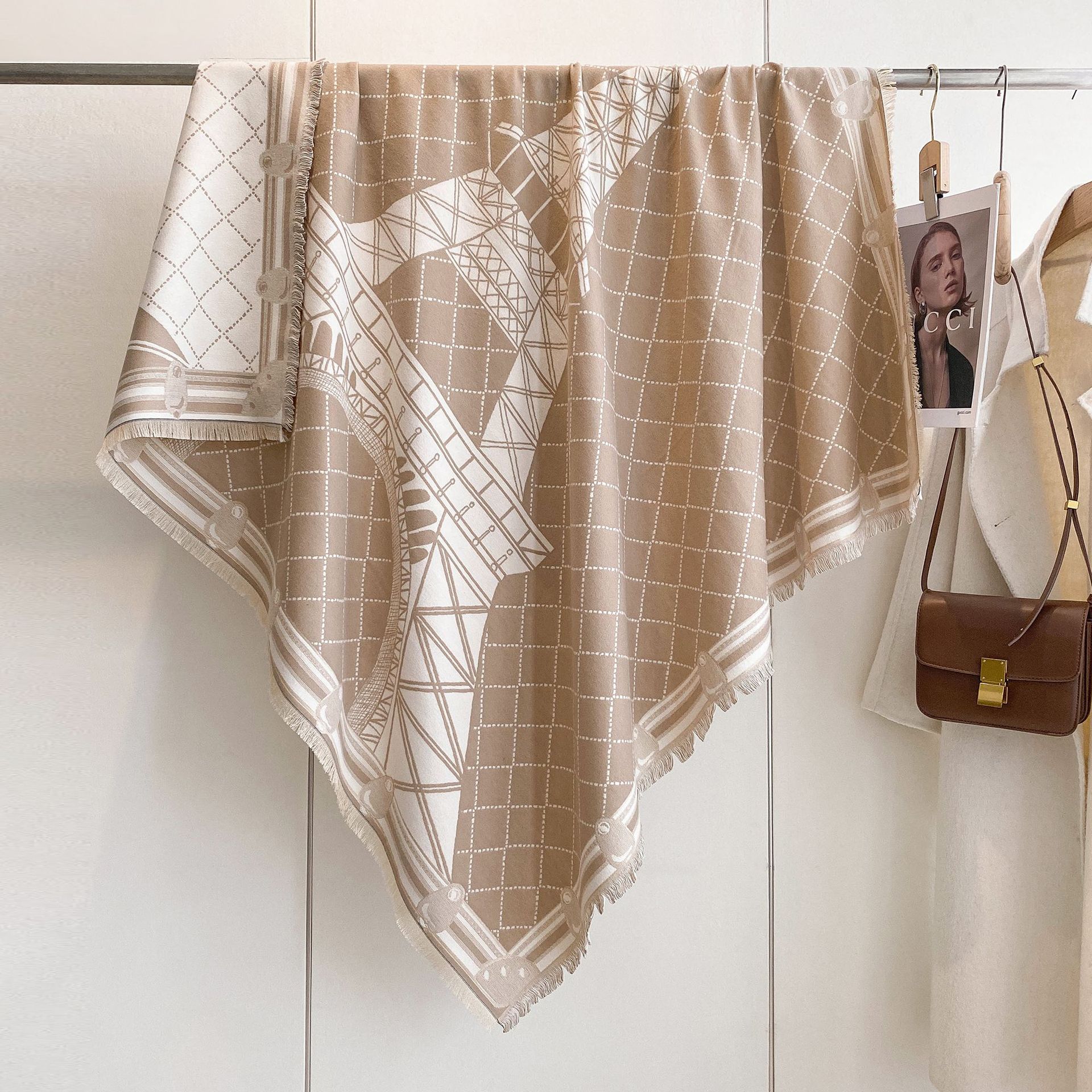 Nueva bufandas coreanas de otoño y invierno caliente simple de doble cara imitación de cachemira toallas de moda para mujeres