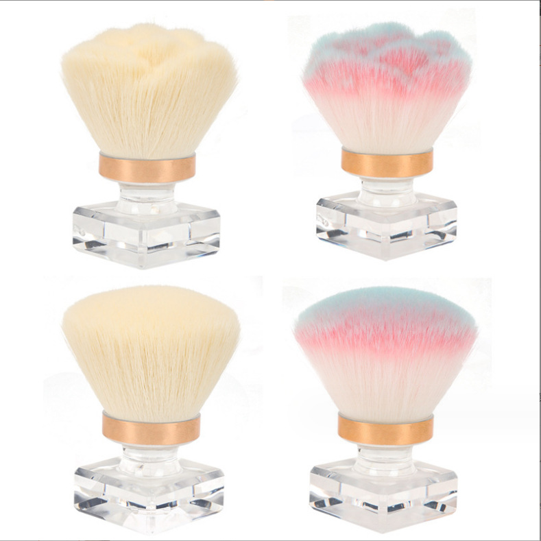 Polvo de uñas cepillo de polvo Nueva Rosa cepillo suelto solo polvo suelto rubor cepillo de limpieza de recorte de polvo al por mayor