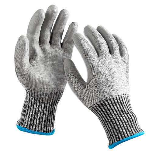 Woodworking safety gloves for wholesale, thick PU-coated wire high cut-resistant F-grade mechanical handling construction work gloves