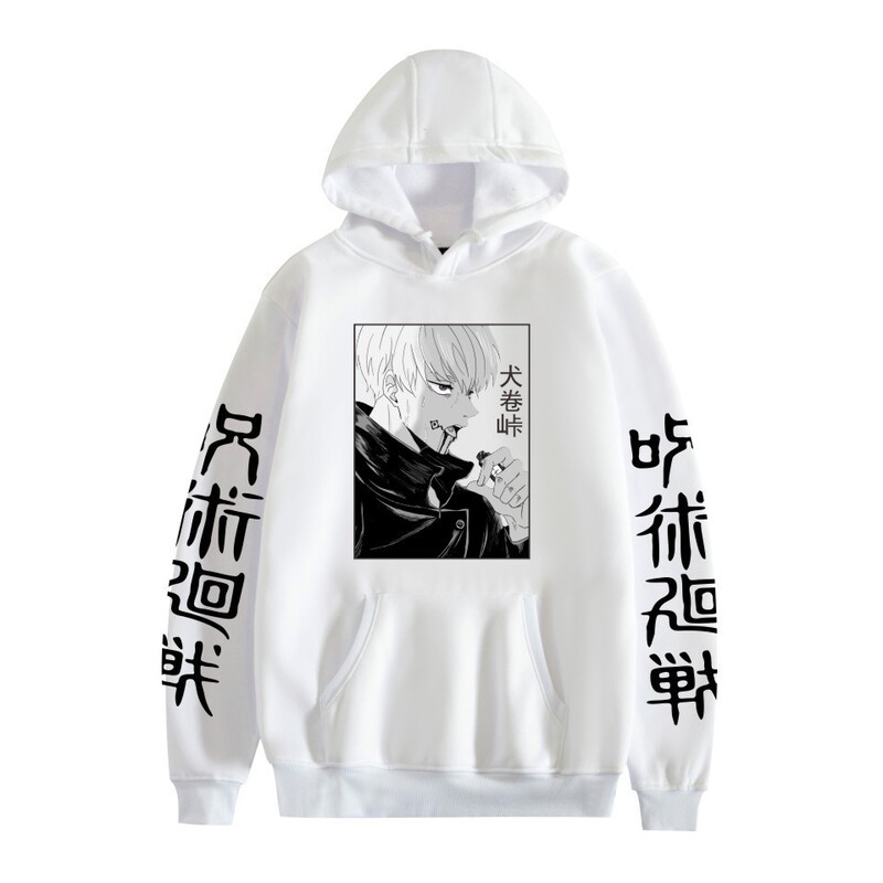 jujutsu kaisen five-piece Wu mantra back war dog roll spring hooded sweater boys and girls pullover European size