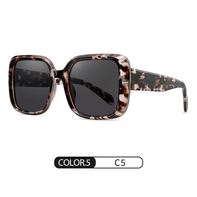 Venta caliente nuevas gafas de sol polarizadas de placa S26126 gafas de sol de cara redonda Gafas de sol de hombre de montura grande de alta gama para mujer