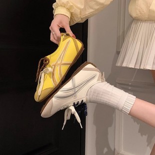 "Qing Lan" Milan Travels ~ Ballet Style Training Shoes Women's 2025 Spring New Forrest Gump Shoes Casual sneaker