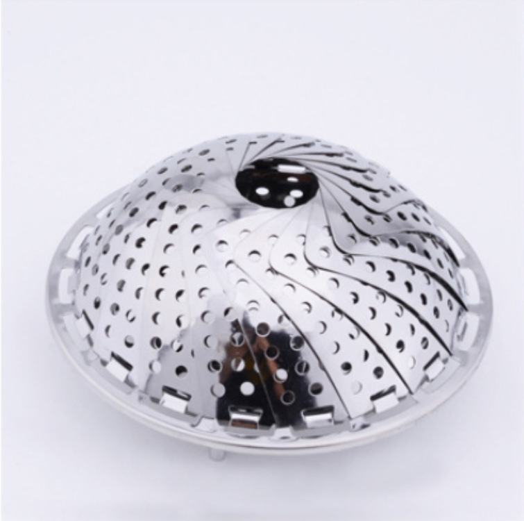 Estante de vapor plegable de acero inoxidable vapor de vapor de rejilla de vapor de agua estante de verduras de vapor de vapor de cajón de vapor de drenaje telescópico bandeja de fruta
