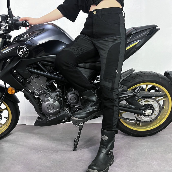 Long Biker jeans de motocicleta caballeros de verano malla transpirable locomotora verde militar para montar pantalones anticaídas