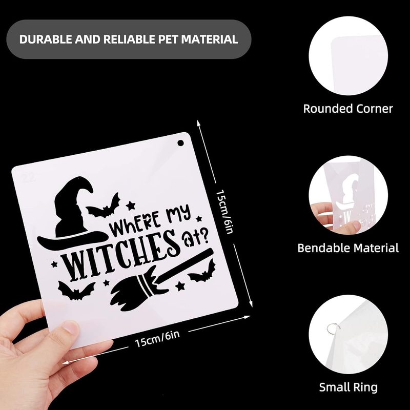 Amazon 新しいハロウィン パラダイス中空テンプレート ゴースト カボチャ クモの巣 魔女 落書きパターン DIY|undefined