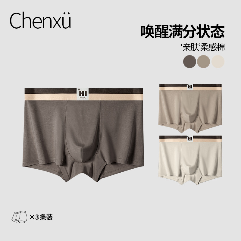 Pantalones íntimas de hombre de algodón de verano universitario, pantalones de cuatro pantalones grandes transpirables, pantalones planos, pantalones íntimas para chicos