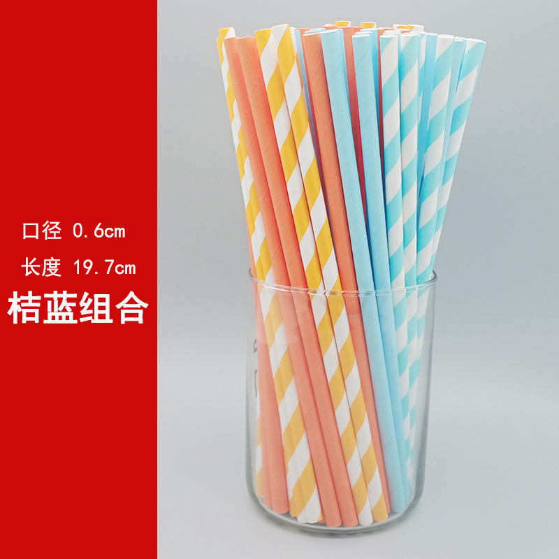 Fábrica en stock al por mayor 100 paja de papel desechable paja degradable combinación