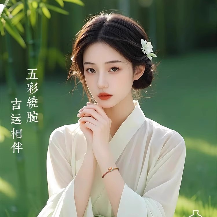 2025 Dragon Boat Festival Pulsera de cuerda de colores Little Dragon Boat Colgante Adultos Niños Bebé Cuerda de mano tejida de hilo de cinco colores