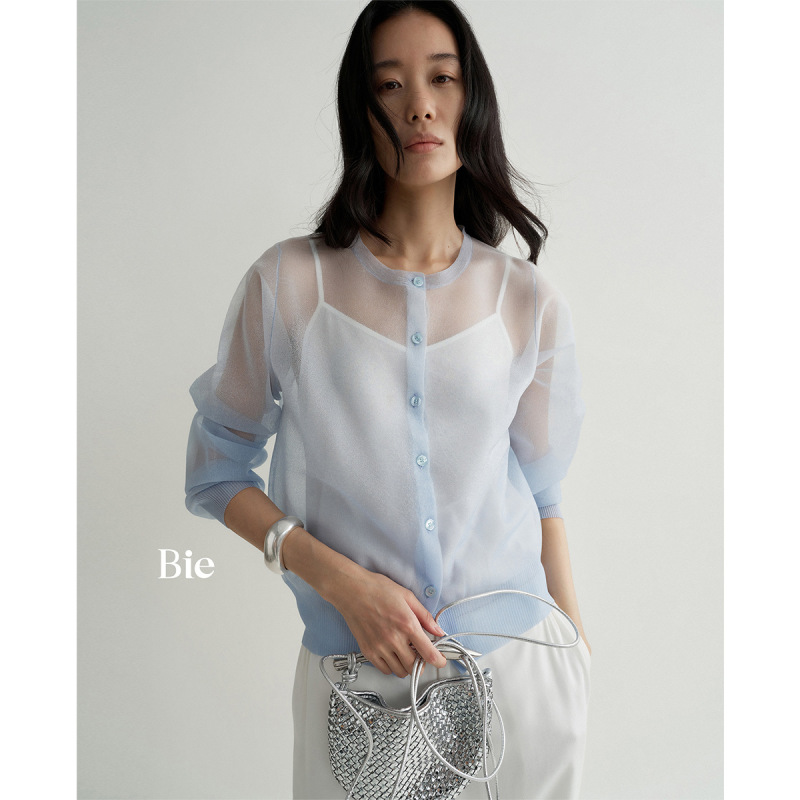 Non-Returnable, Non-Exchangeable Gradient Color Round Neck Knitted Cardigan for Women, Thin Loose Long-Sleeved Top with Casual Sun Protection Cover-Up Non-Returnable, Non-Exchangeable Gradient Color Round Neck Knitted Cardigan for Women, Thin Loose Long-Sleeved Top with Casual Sun Protection Cover-Up