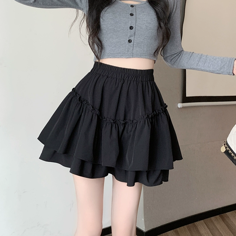 Черная пышная юбка-тортик больших размеров для женщин, летняя тонкая плиссированная юбка трапециевидной формы с высокой талией мм