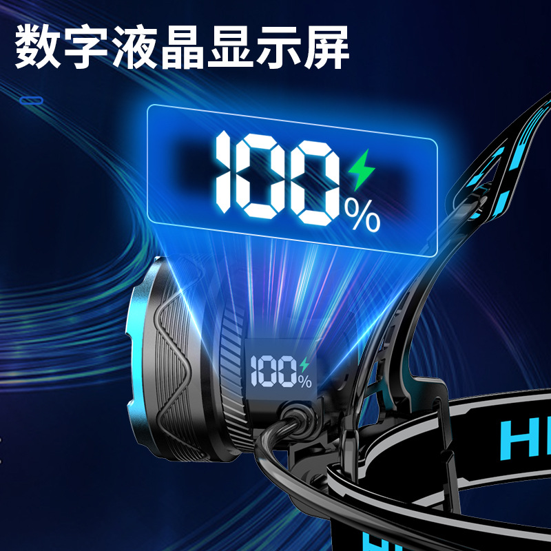 Cuentas de lámpara de matriz LED faro con sensor de luz fuerte, pantalla eléctrica digital lateral de cabeza de alta potencia, linterna de iluminación exterior