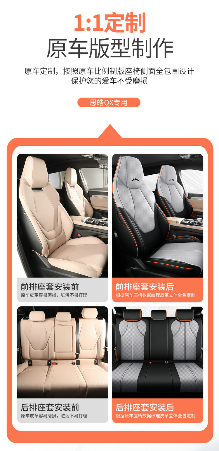 2025 120km Enjoy PRO JAC QX New Energy Car Seat Cover Full Set
