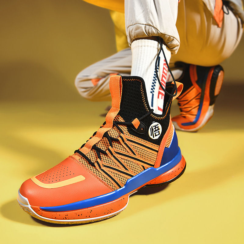 Cross-border Practical Training Basketball Shoes Men's Flying Weaving plus size sneaker Men's High-top Shoes Training Shoes for Junior High School Students