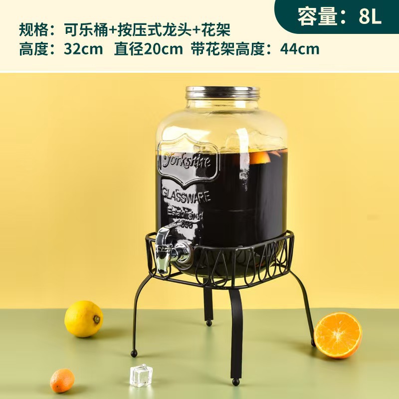 Barril de Coca-Cola contenedor transfronterizo nuevo barril de cerveza con grifo de vidrio bebida frutas barril de té barril de mezcla barril de agua fría