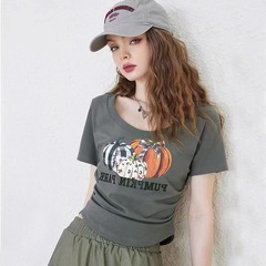 妖精のポケット半袖 Tシャツ女性のための 2025 夏の新しいスリムフィットショートデザインホットガールトップトレンディ