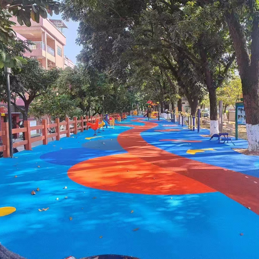 EPDM elastic plastic surface layer running track EPDM fitness trail playground plastic surface material manufacturer