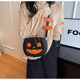 Halloween Funny Pumpkin Bag 2023 New Fashion Contrast Color Creative Stitching Trendy Shoulder Women's Bag Cartoon Crossbody Bag