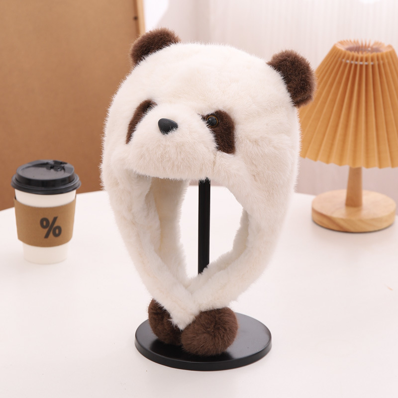Niños otoño invierno sombrero sombrero de peluche sombrero protector de orejas caliente para niños y niñas sombrero de punto bebé colgar orejas 2025 nuevo
