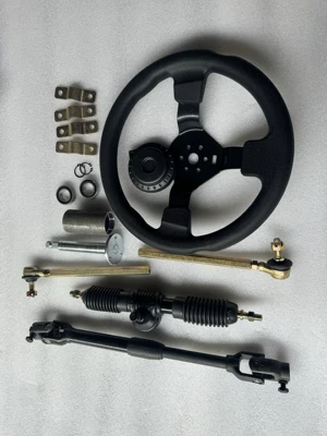 Rod Ball Joint, Motorcycle frame - 32cm-steering-machine-with-steering-wheel-with-telescopic-33cm-universal-joint