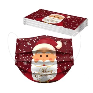 Disposable Protective Mask Santa Claus Print Series Comfortable Breathable Windproof Support Cross-Border Manufacturer Supply