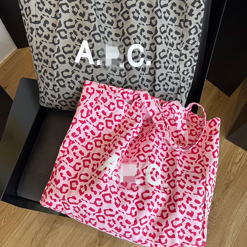 Autumn New Ins Shopping Bag Large Capacity Versatile Letter Leopard Print Shoulder Canvas Bag Women's Handbag