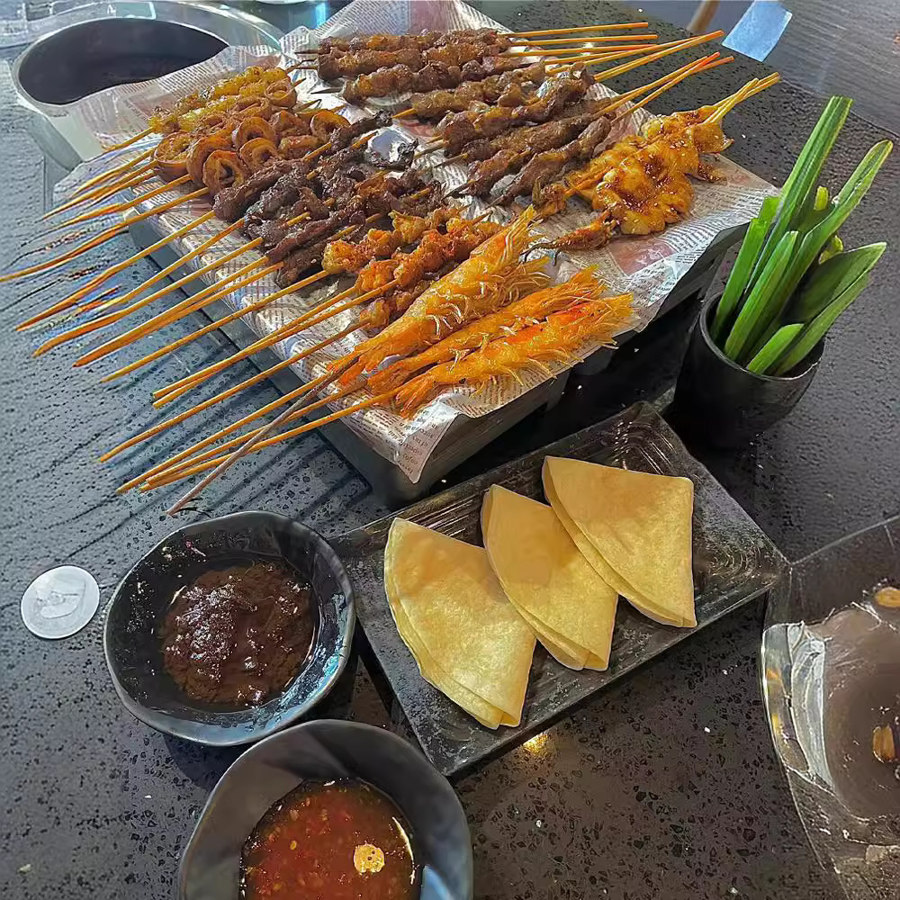 Zibo барбекю пряная горячая чаша чаша куриные шашлыки ароматные горячие горшки для барбекю Коммерческие стойки одноразовые бамбуковые палочки на открытом воздухе