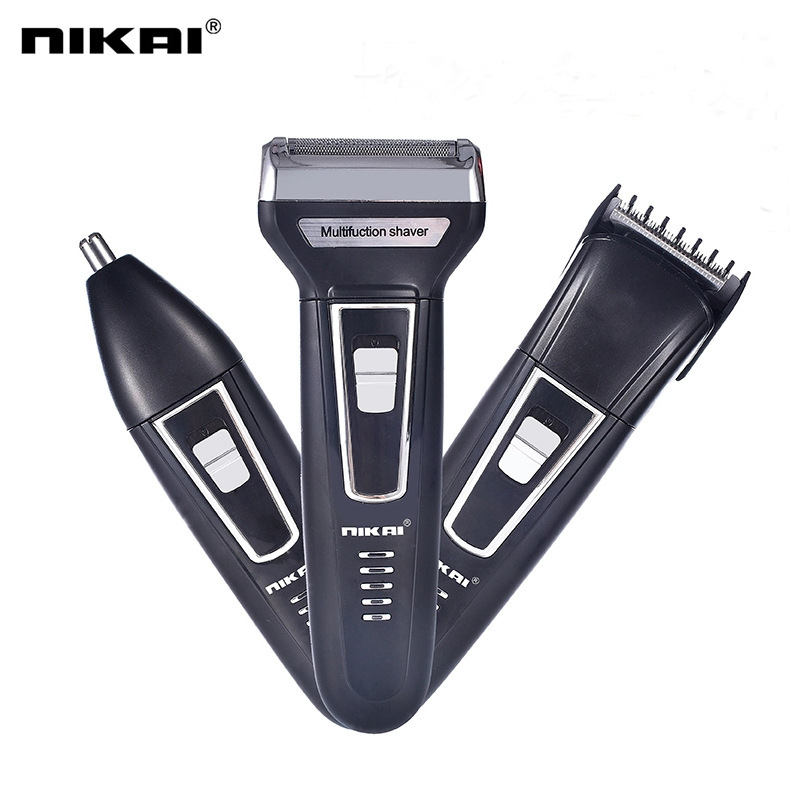Three-in-one multifunctional Rechargeable Shaver head-changing hairdresser nose hair cutter electric razor set Wholesale