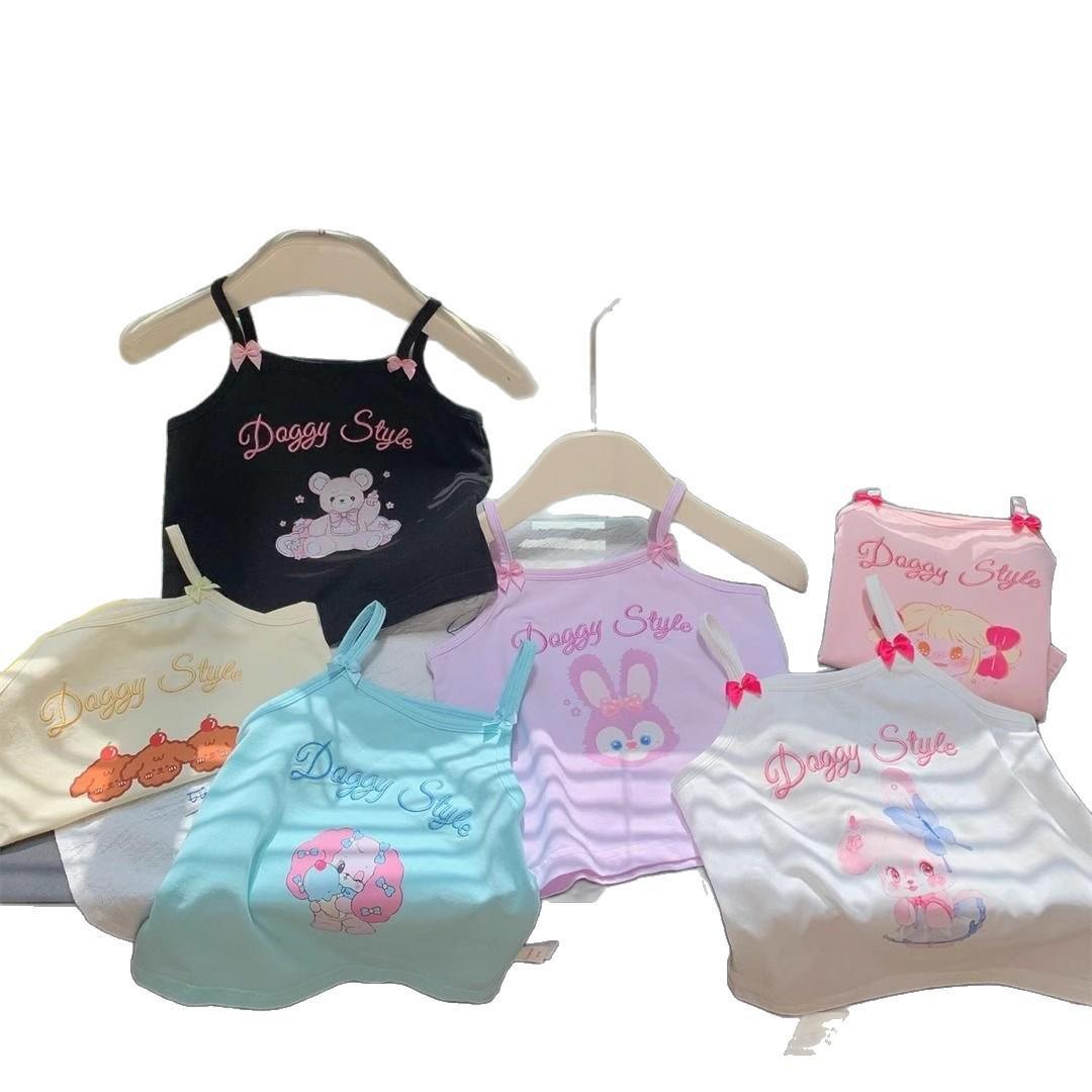 2025 nueva niñas lindas ropa de verano de aire extranjero para niños chaleco sin mangas delgado bebé chaleco de cabina universal