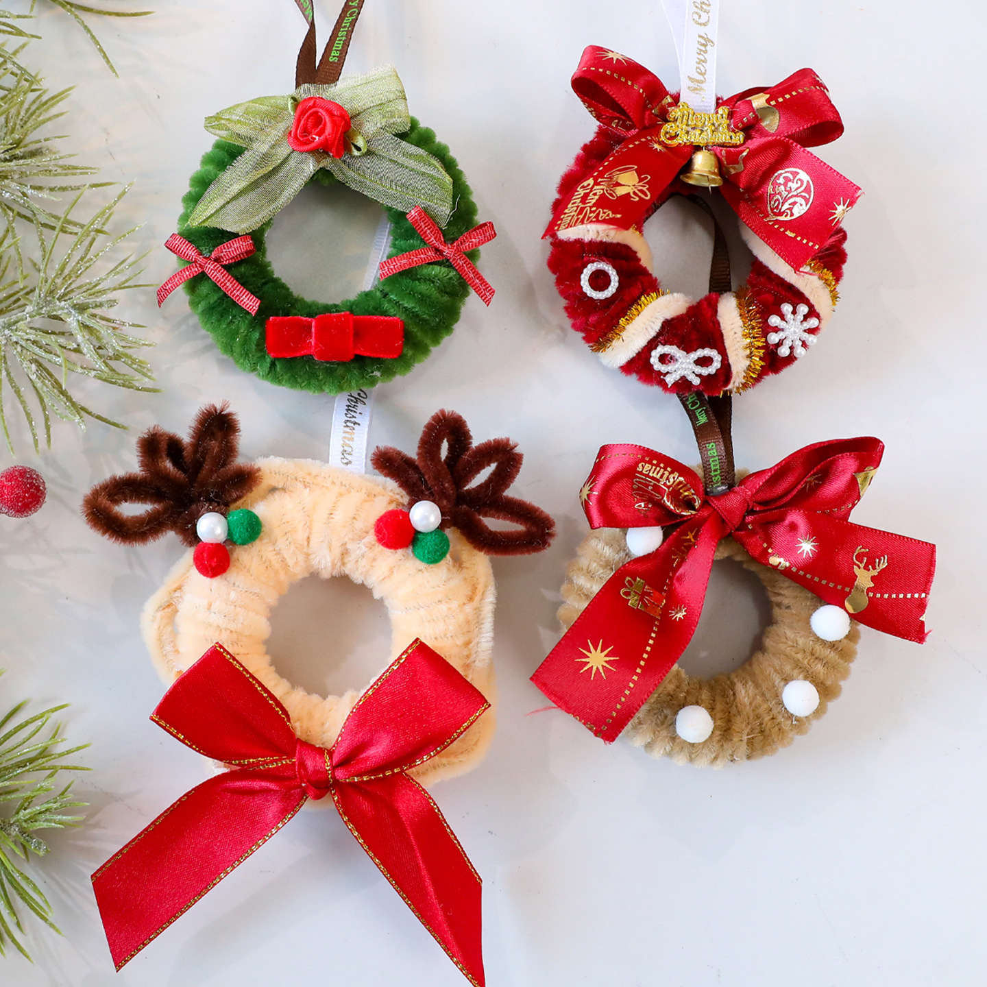 Shengyuan nuevo 27CM trenzado guirnaldas de Navidad colgante DIY guirnaldas de Navidad torsión de barra decoración de ventanas de hotel