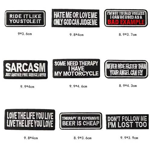 Computer embroidered logo English letter patches for clothing epaulettes rectangular armbands embroidered cloth patches accessories appliques