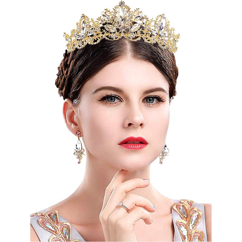 Comercio electrónico transfronterizo popular nupcial boda cena corona rhinestone accesorios para el cabello adulto corona nupcial joyería en stock
