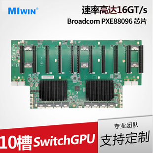 10-Slot Pcie 4.0 Switch Gpu Motherboard for 16-Card Ai Server, Graphics Card Slot 8654X8I, Brand New