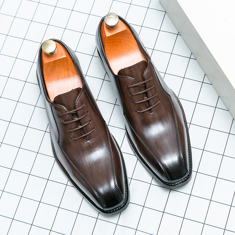 Zapatos de hombre transfronterizos tallas grandes nuevos zapatos de cuero casuales zapatos de vestir de negocios de moda para hombres zapatos de cena estilo caballero británico image 8