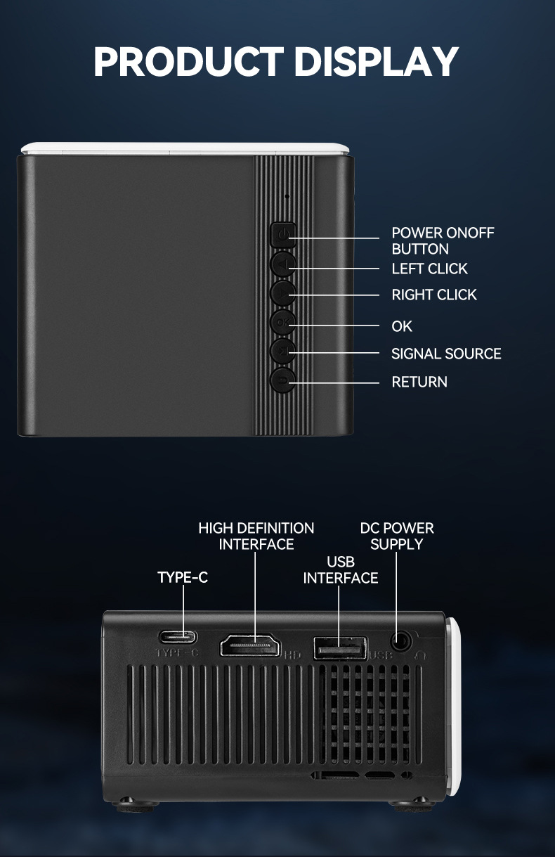Beamer Schule Ultra HD Handy Wandprojektion Smart Home Kino tragbarer Projektor tragbare Projektion Bildschirmspiegelung