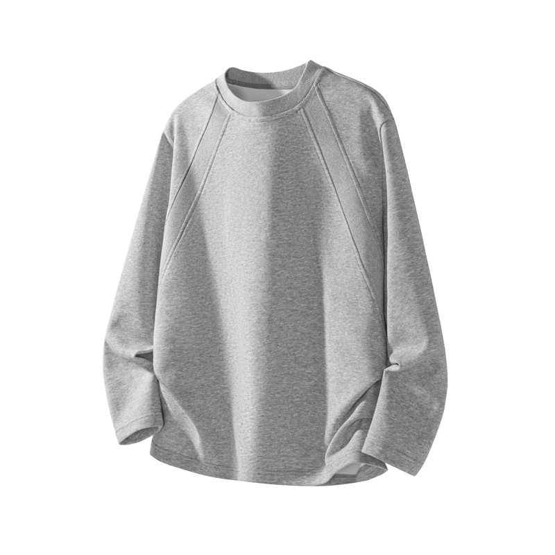 Cleanfit Patchwork Chinese Cotton Long Sleeve T-Shirt For Men, Spring And Autumn Design, Round Neck Sweatshirt, American_voghion.com