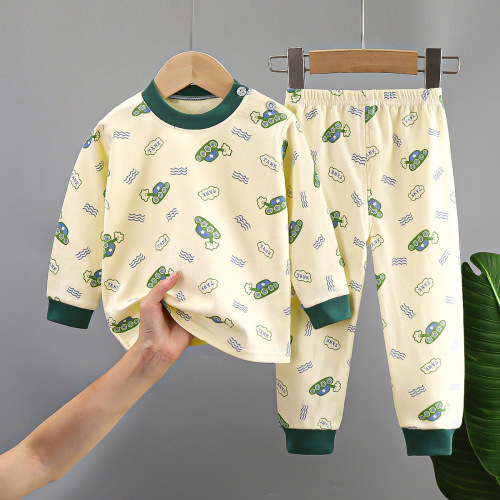 Children's underwear set pure cotton new boys' home clothes baby all-cotton warm girls' autumn clothes autumn pants children's clothing