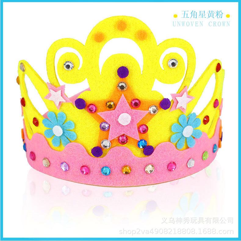 DIY material hecho a mano paquete kindergarten no tejido corona creativo pegatinas regalo de cumpleaños