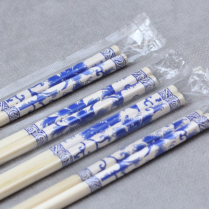 blue and white chopsticks