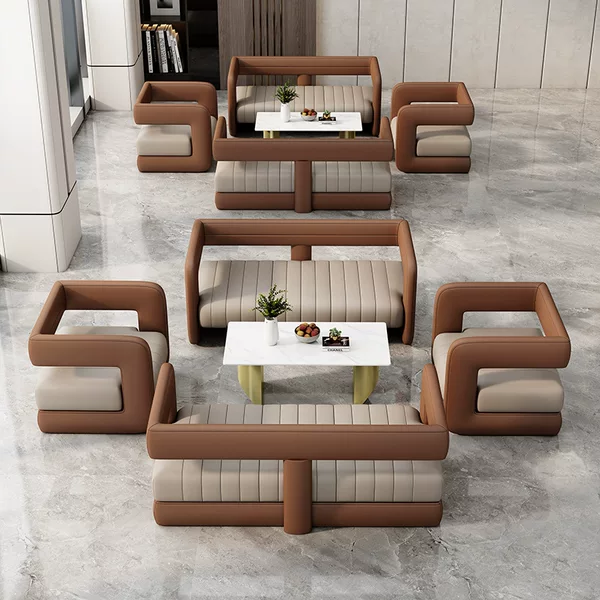 Business Office Leisure Negotiation Rest Sofa Combination Beauty Club Hotel Lobby Reception Sofa Booth