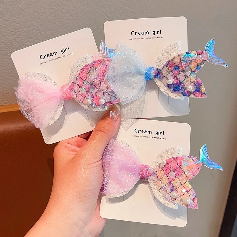 子供用カラーマーメイドテールヘアカラー女の子髪ひもプリンセスかわいい髪飾り丸子頭皮筋髪飾り|undefined