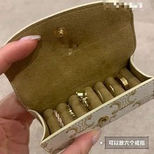 戒指盒精致饰品收纳盒出差旅行珠宝随身便携迷你绒布首饰盒跨境专