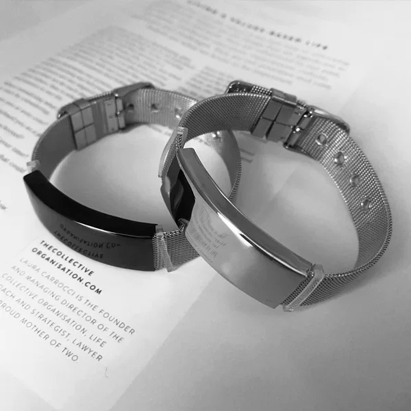 Amazon's Popular European and American Style Minimalist Design Titanium Steel Bracelet Mesh Chain Bracelet DIY Customizable Engraving Gift Wholesale