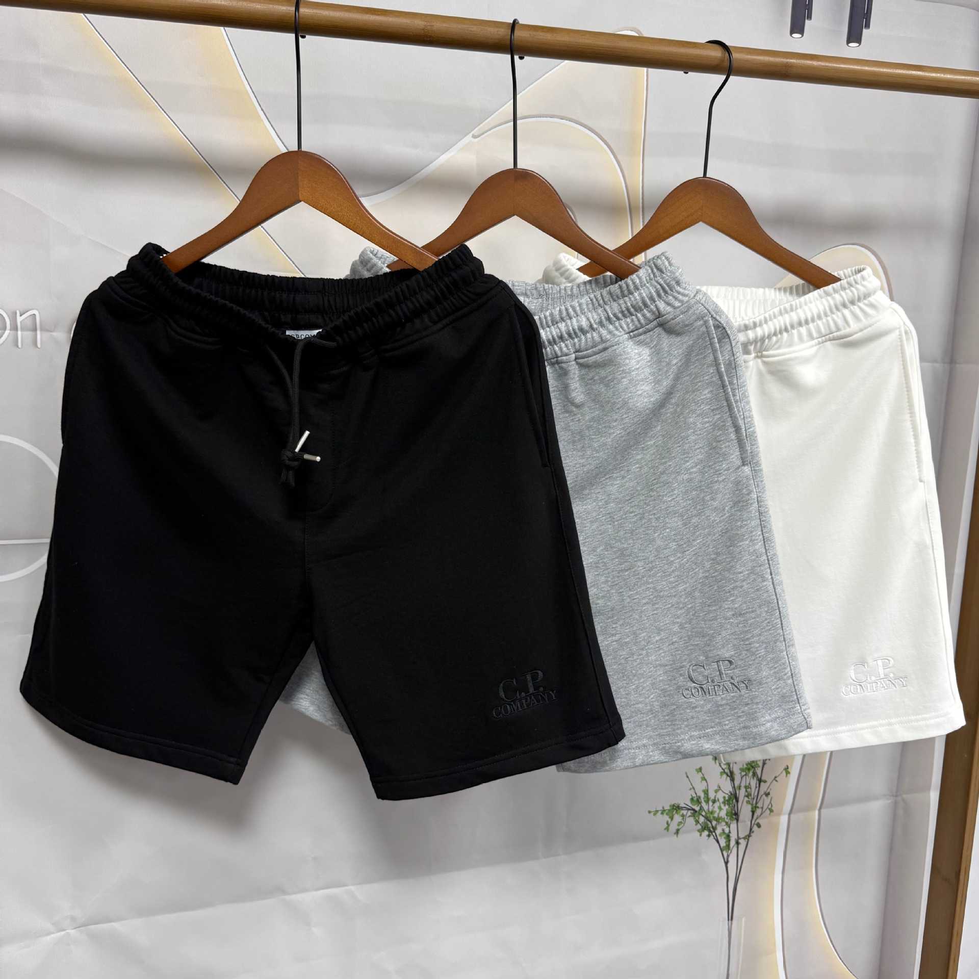 CP Cross-border Spot Company Embroidered Label Outerwear Loose Casual Drawstring Solid Color Shorts Simple Exclusive for Instagram