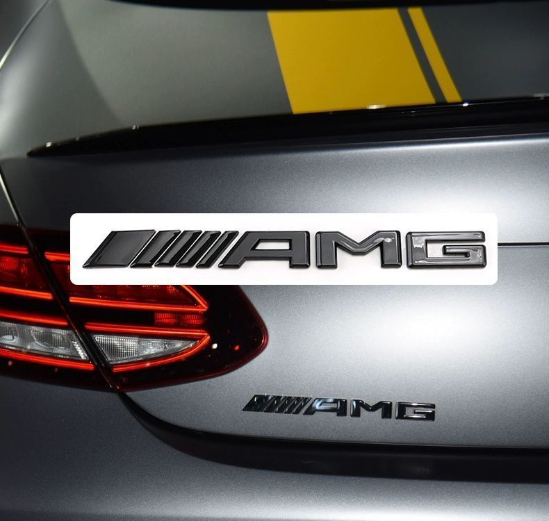 Mercedes-Benz AMG emblem, new E-Class and C-Class modifications, C43, C63S, E53, E63S, rear and side emblems, black modification decals