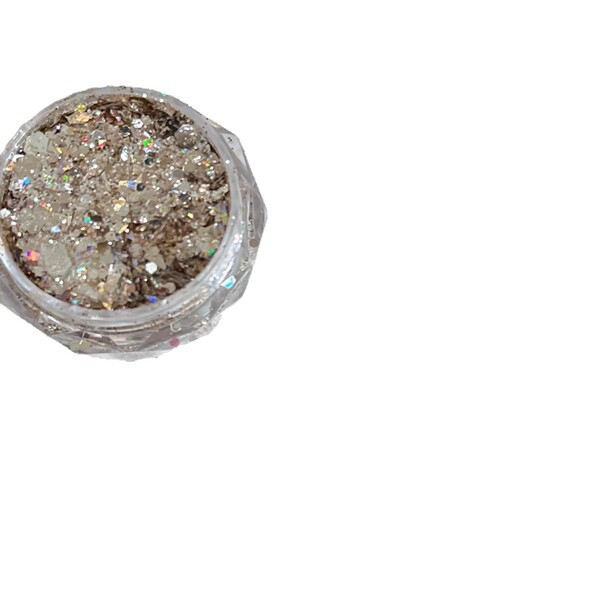 Golden mixed nail sequins for manicure