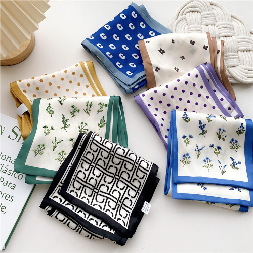 ins small silk scarf women's long Korean style fashion decorative ribbon headband thin long versatile scarf spring and autumn scarf